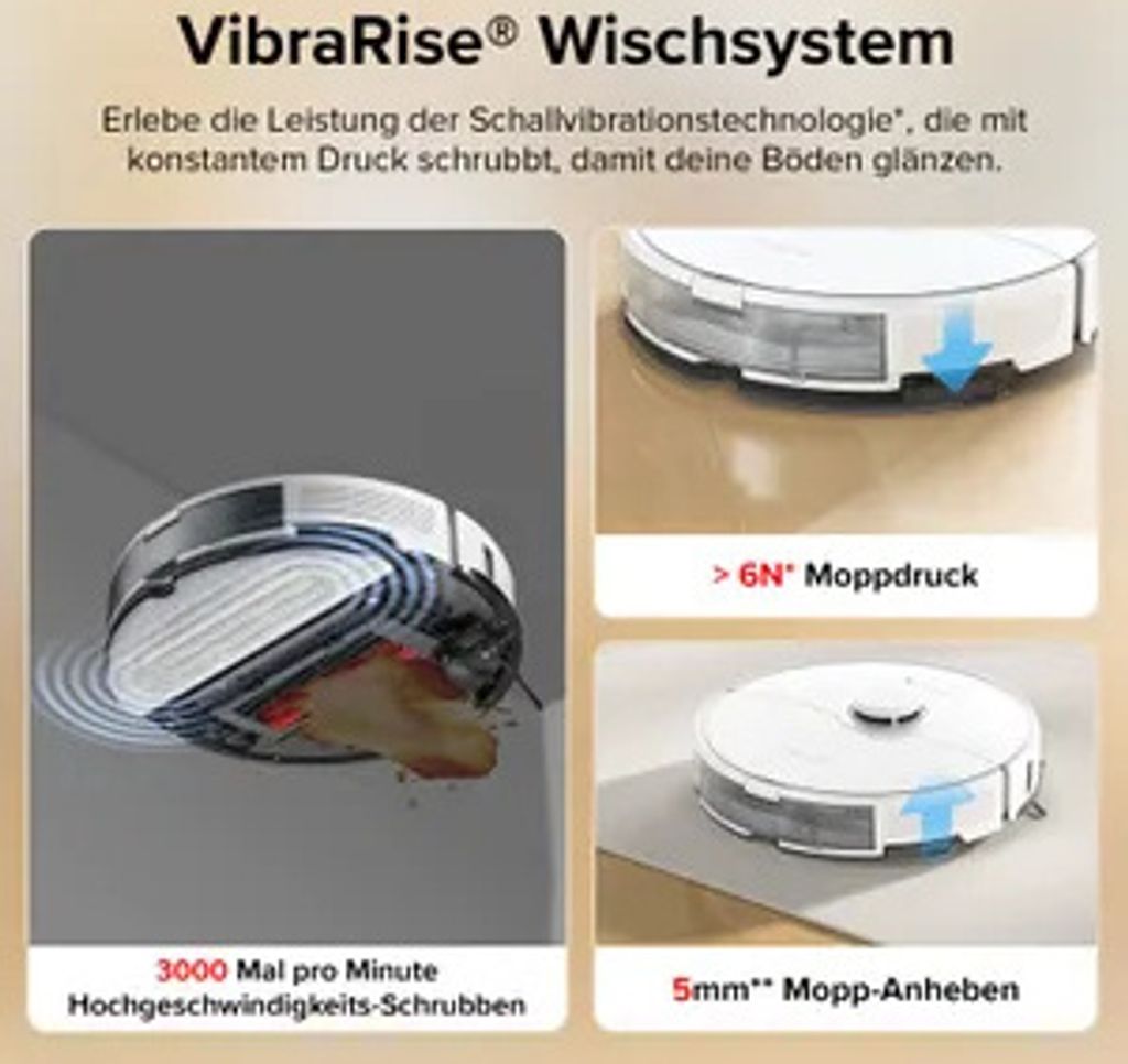 Roborock S8 Staubsauger Roboter, 6000 Pa, Doppelbürste& 3D Produktbild 4