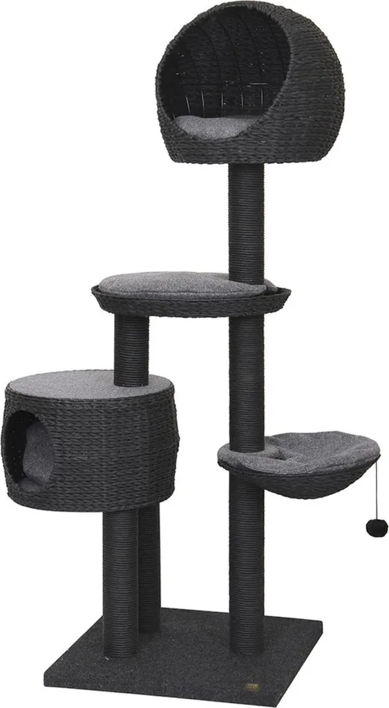Arbre à chat design avec griffoir sisal et cachette douillette - 1m50