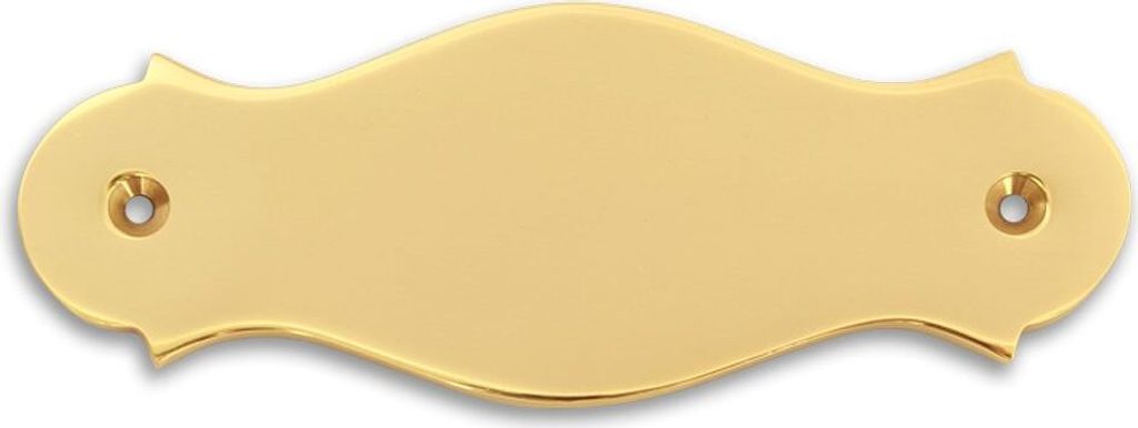 Metallschild »Messingschild, rechteckig, abgerundet - 120 x 42 x 3 mm - Form K«, Messing, rechteckig, abgerundet, Innen- und Außenbereich