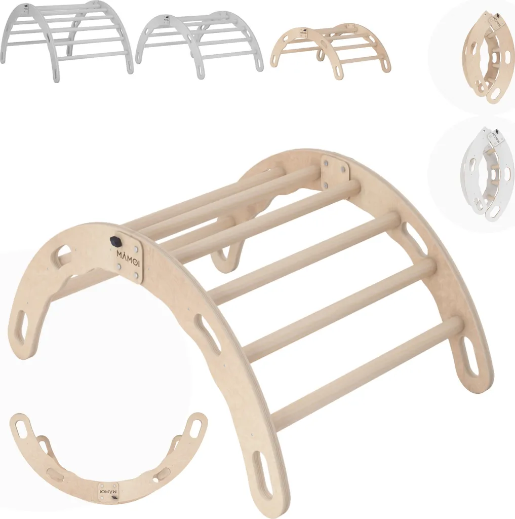 MAMOI® Mini Arco Arrampicata Legno: Giochi Montessori Indoor 1-3 Anni