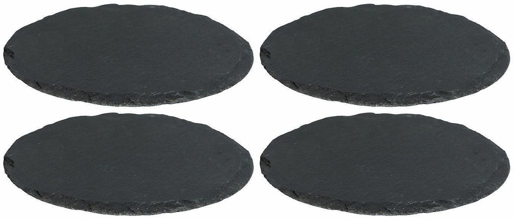 4x Schieferplatten 33x0,5 rund Untersetzer Tischplatz 33cm Schiefer
