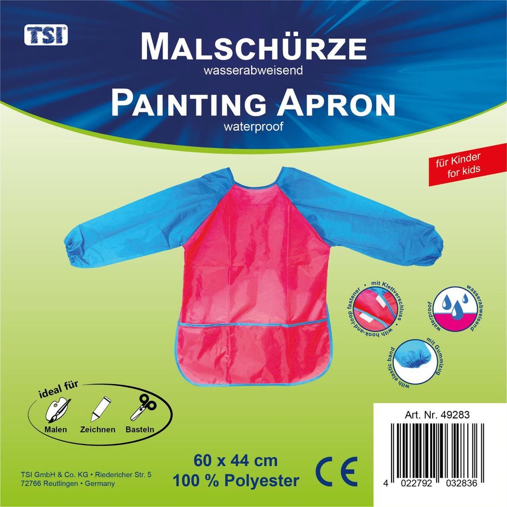 TSI Malschürze f. Kinder 60x44cm (B x H), Farbe pink Produktbild 