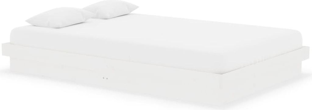 vidaXL Lit en bois massif blanc 120x190 cm Image du produit 