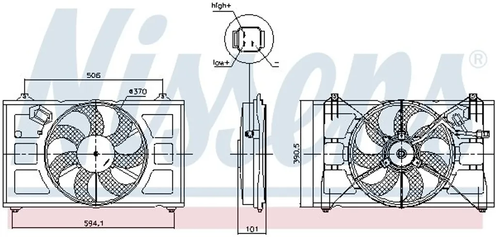 Nissens 850053 Ventilateur de Radiateur à haut rendement thermique 12V
