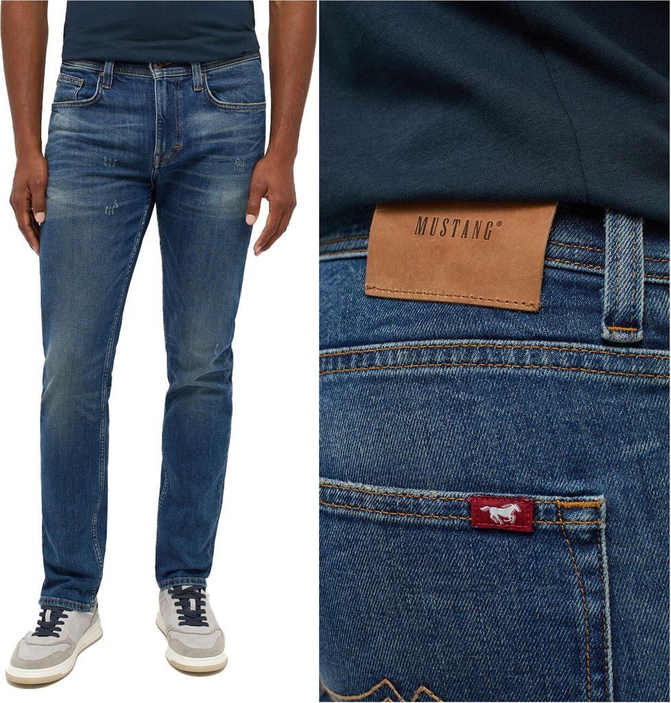 MUSTANG, Herren Jeanshosen, Slim fit, ORLANDO SLIM, W34 L32, Blau, Jeans, baggyjeans, buggy