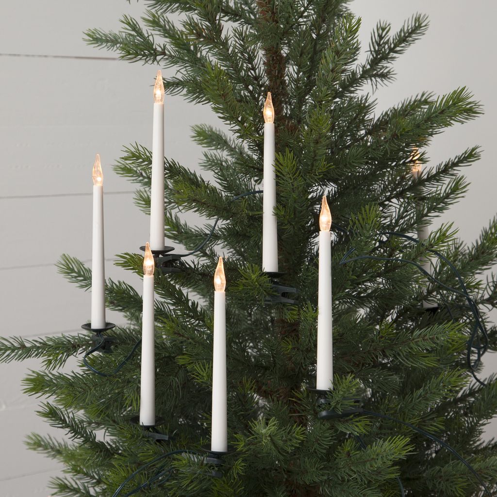LED Kerzenlichterkette - Baumkerzenkette - 16 warmweiße LED - H: 18cm - L: 10,5m - für Innen