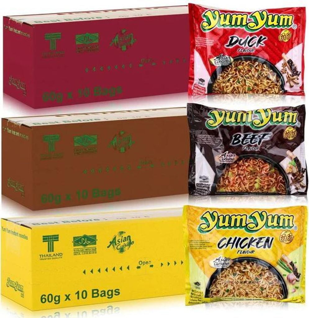 YumYum Instant Nudelsuppen Set – Ente, Rind & Huhn | 30 x Produktbild 