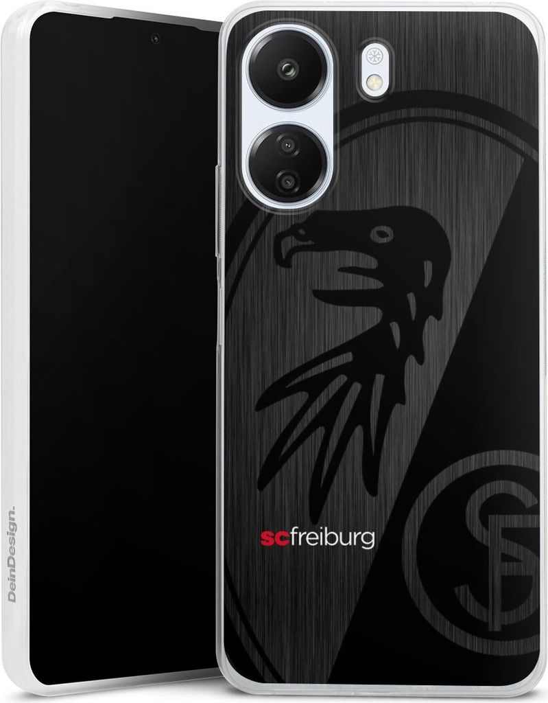 DeinDesign Slim Hülle für Xiaomi Redmi 13C 4G Silikon Case Ultra Dünn Handyhülle Metallic Look Offizielles Lizenzprodukt SC Freiburg