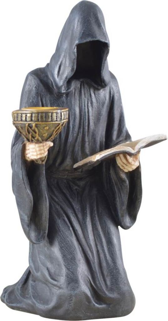 Kerzenleuchter Gesichtsloser Tod mit Stundenbuch