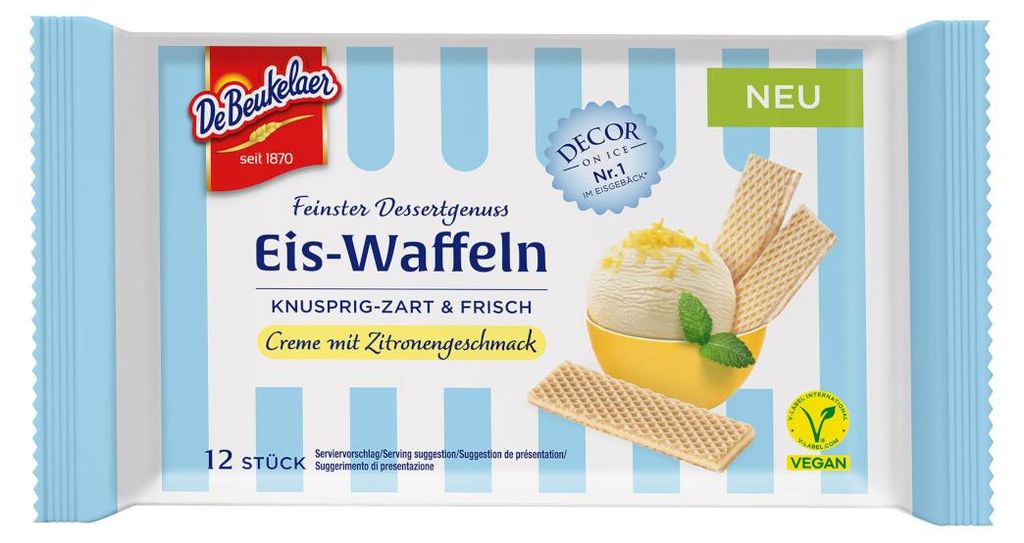 De Beukelaer, lody w waflach, krem o smaku cytrynowym, Zdjęcie produktu 