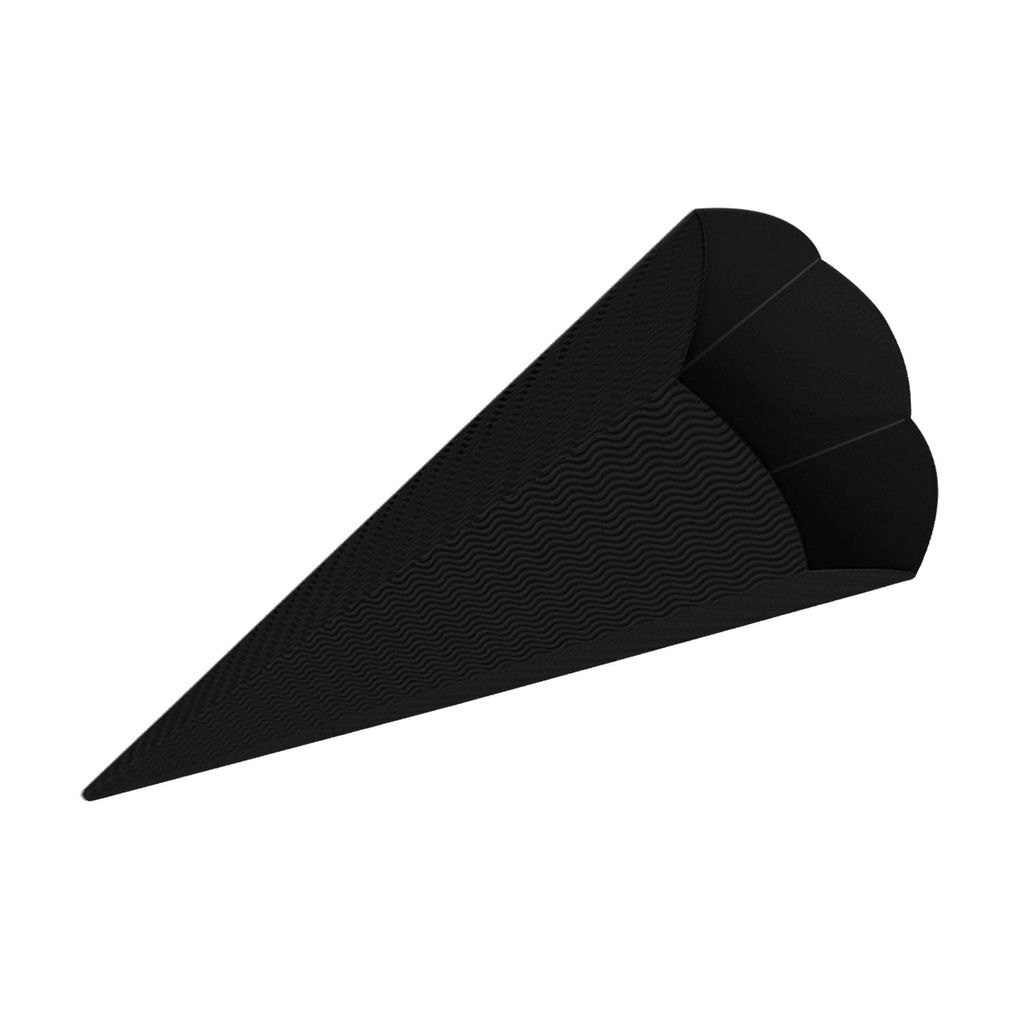 3D Color Schultüten Bastelwellpappe 68CM SCHWARZ - Produktbild 