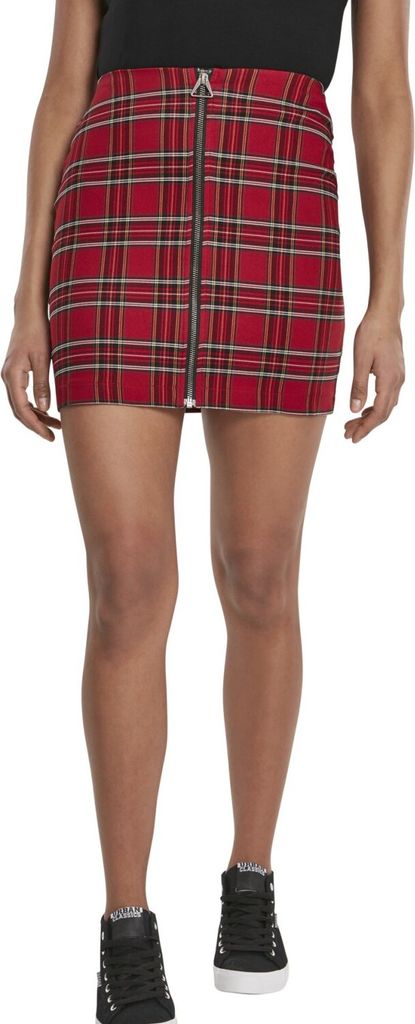 Urban Classics Kurzer Rock Damen Ladies Short Checker Skirt rot/schwarz S