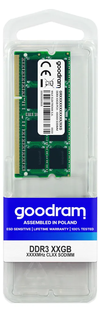 RAM 8GB DDR3 1600MHz GOODRAM PC3-12800 SO-DIMM per Laptop e Mac