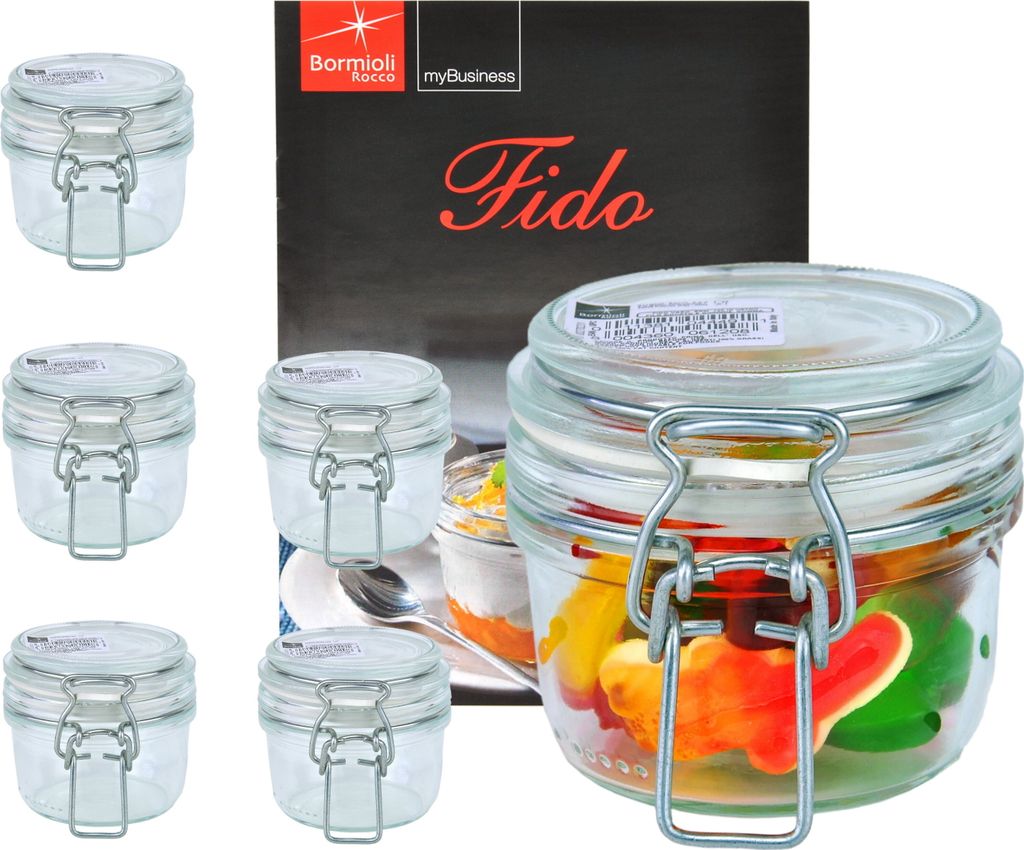 6er Set Einmachglas Bügelverschluss Original Fido 0,125L Produktbild 