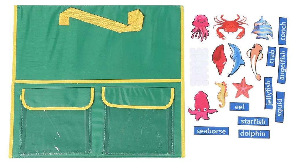 Storyboard Océan pour Éveil Enfant - Tableau de Feutrine Mural 105x75cm