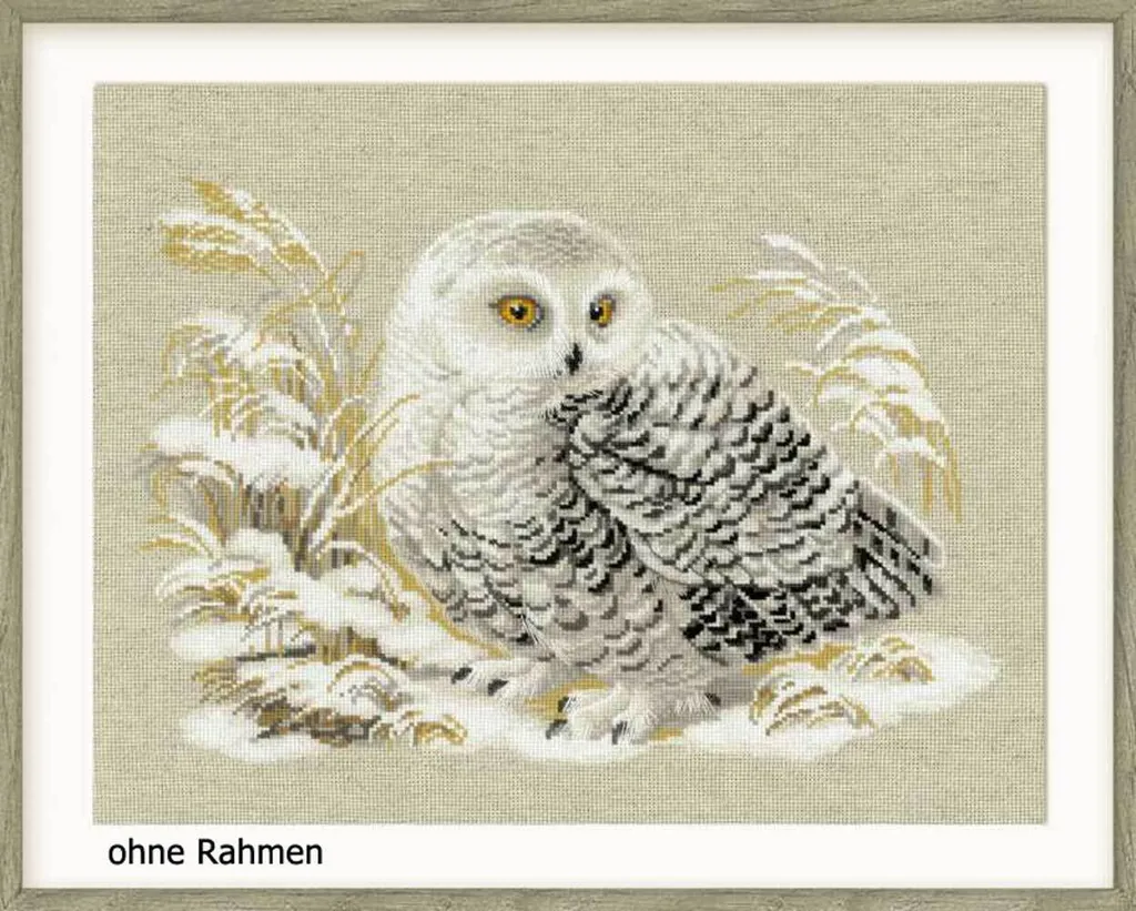 Réussir sa broderie sur toile noire avec le kit Riolis White Owl 1613