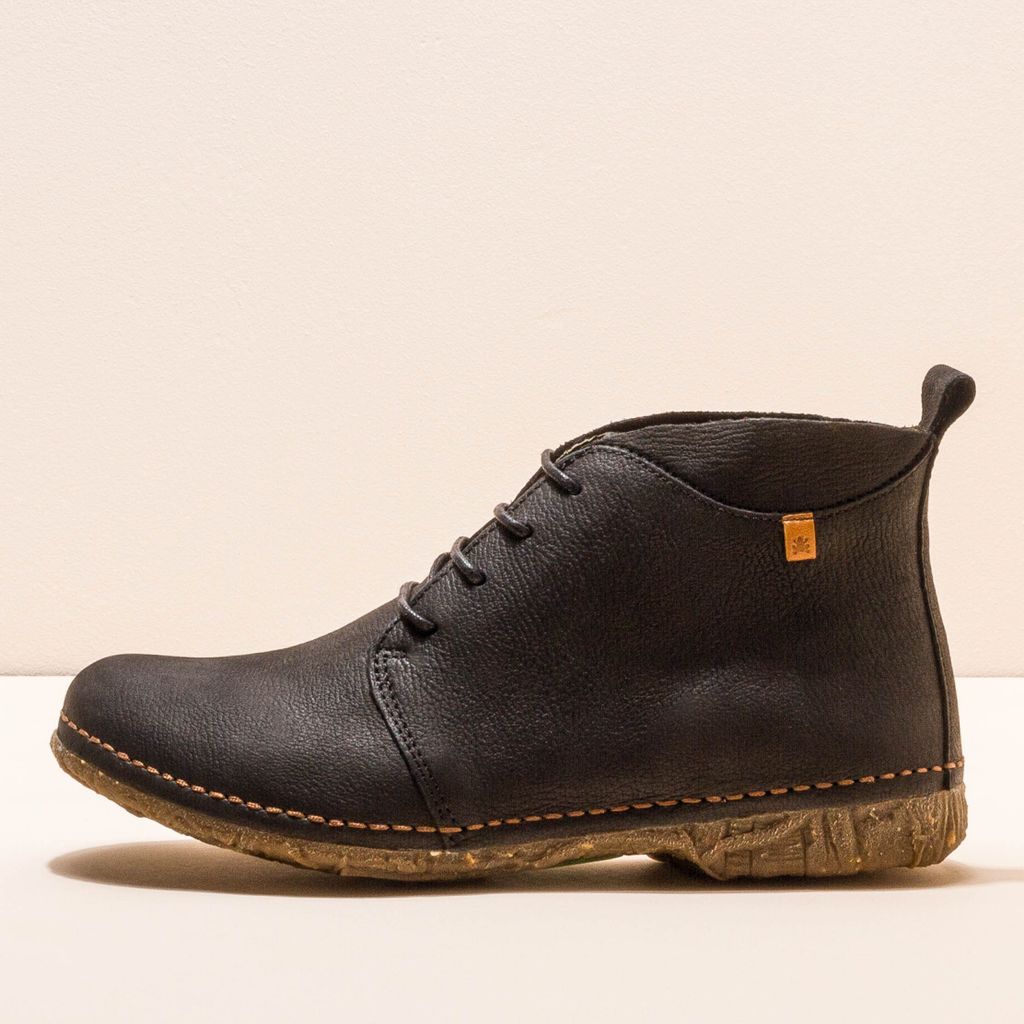 El Naturalista Schnürstiefel mit hohem Absatz Damen N974 PLEASANT BLACK/ ANGKOR Farbe Schwarz