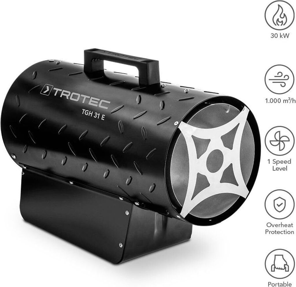 TROTEC Gasheizgebläse TGH 31 E inkl. Verbindungschlauch und Produktbild 2