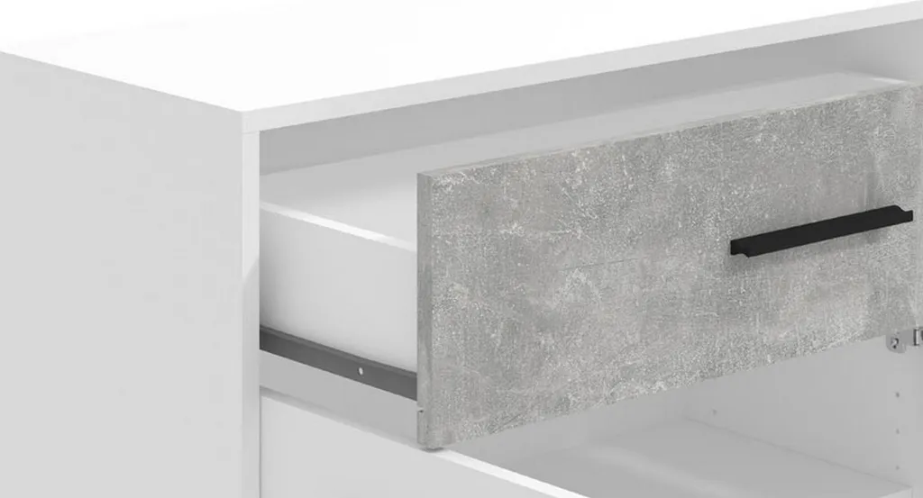 Buffet Sanza 119 cm Blanc Design Compact avec Tiroir de Rangement Chic - 6