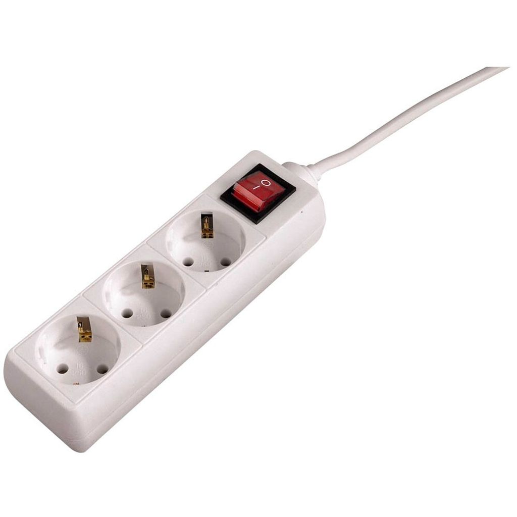 Hama 00108815, 3 AC-Ausgänge, 230 V, 3500 W, Weiß, Produktbild 