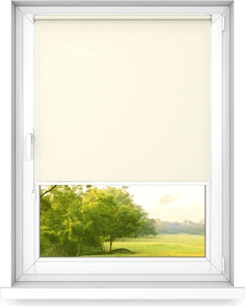 time4blinds, Mini Rollo Basic, Fensterrollo, Helles Creme-rechte, 100x120cm