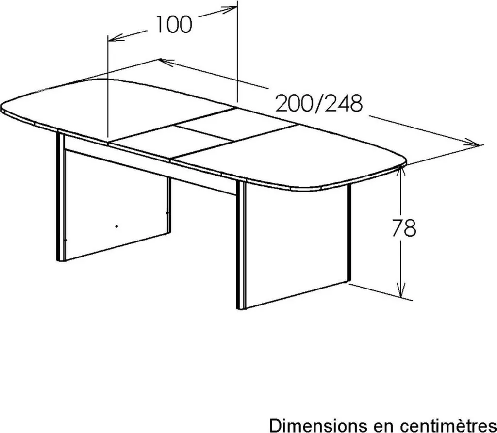 Table de repas modulable 10-12 personnes extensible blanc et bois - 6