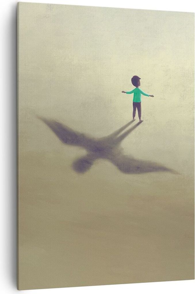 Bild auf Leinwand - Leinwandbild - Einteilig - Kind Symbol Vogel - 70x100cm - Wand Bild - Wanddeko - Wandbilder - Leinwanddruck - Wanddekoration - ...