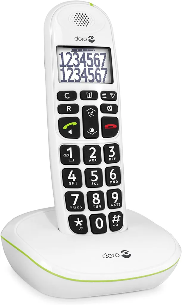 Telefono Doro PhoneEasy 110 Bianco - Audio 30dB e Compatibile HAC