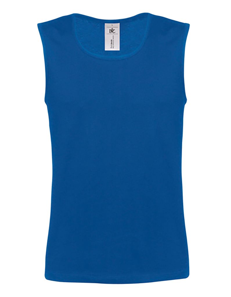 B&C Herren Top Rundhals Ärmellos Sportshirt Fitness Training T-Shirt, Größe:2XL, Farbe:Royal Blau