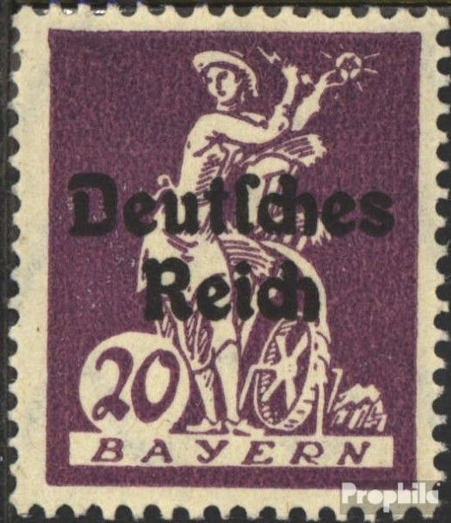 Briefmarken Deutsches Reich 1920 Mi 122III, größeres R in BAYERN postfrisch Bayern-Abschied