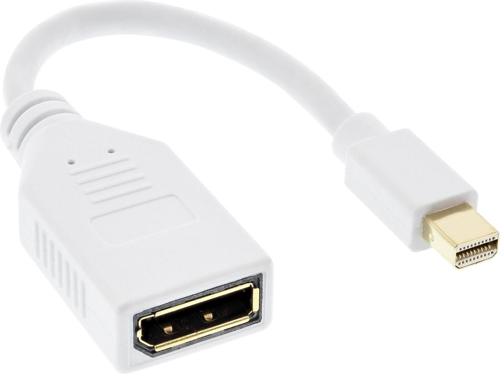InLine Kabel Mini DisplayPort ST zu DisplayPort BU, 4K2K, weiß, 0,15m