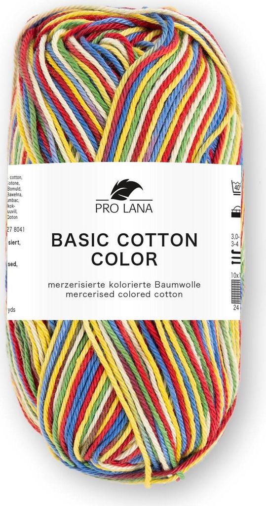 Pro Lana Basic Baumwolle color 100 % Baumwolle (mercerisiert, gekämmt,gasiert)gländend,dünn,Häkelgarn, 82