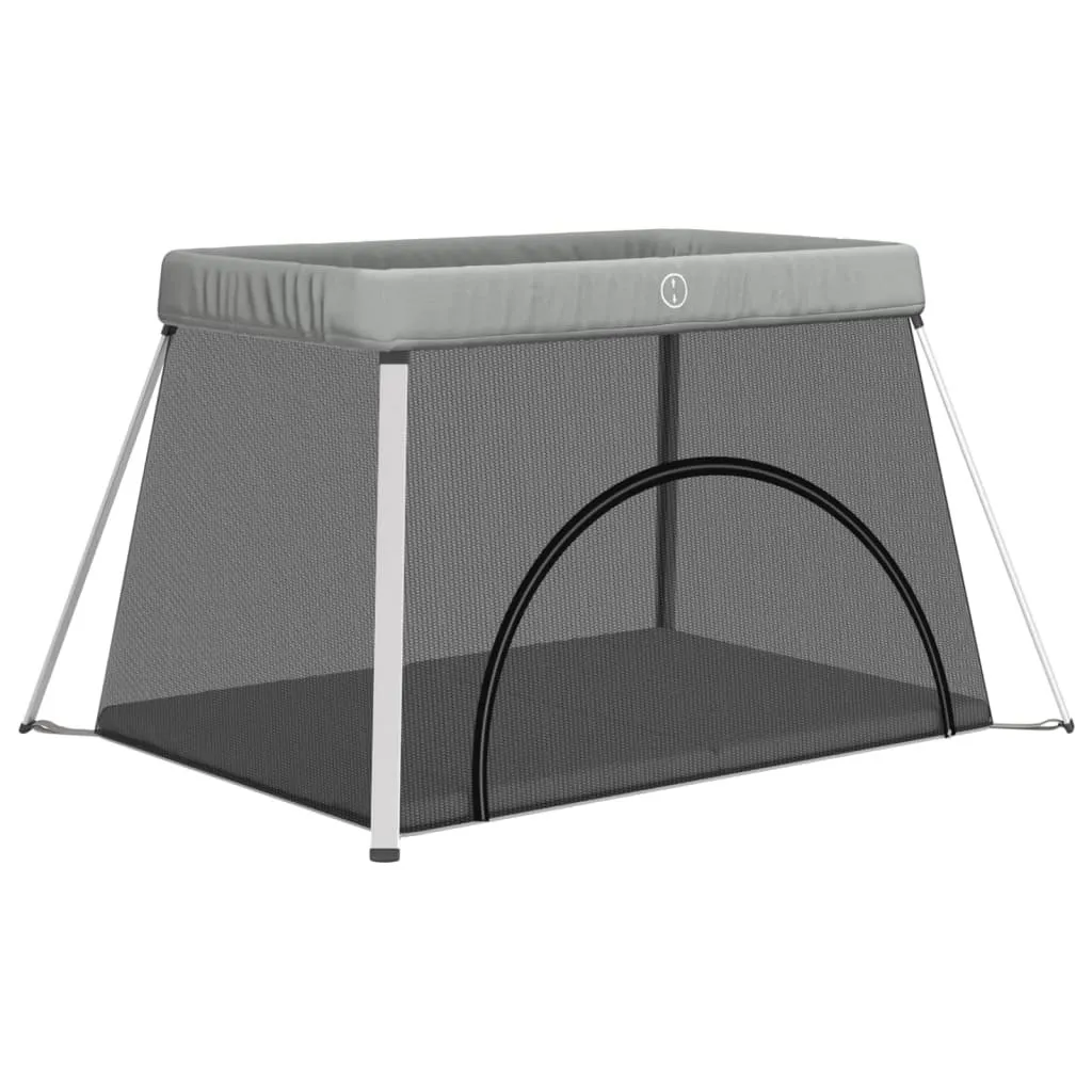 Parc de jeu pour bébé avec matelas douillet en lin gris clair vidaXL