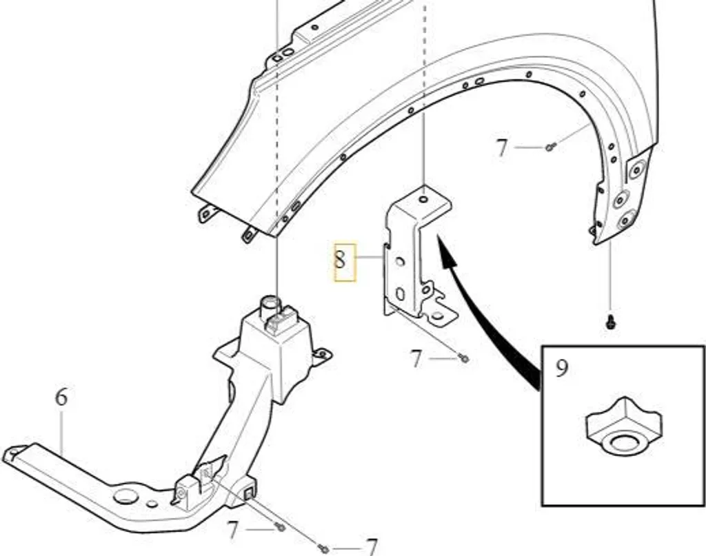 Support d'aile droite Volvo XC40 31469375 - Pièce d'origine robuste