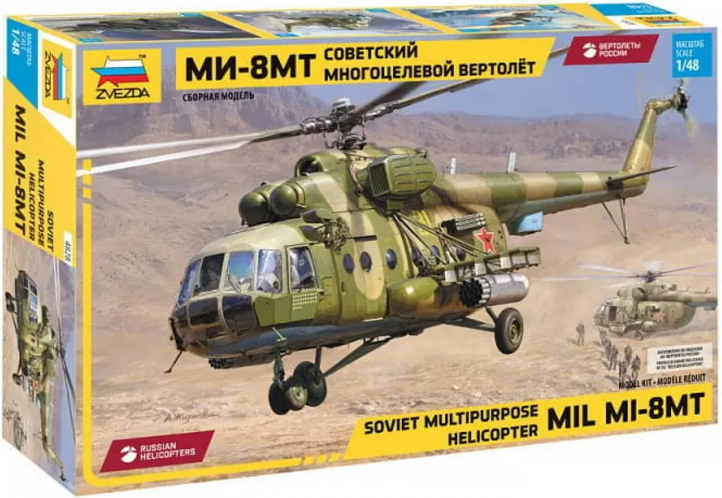 Hélicoptère Miniature MIL-Mi-8MT Maquette à Construire 1/48 Set