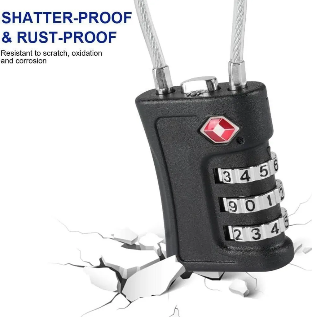 Serrure TSA anti-vol à 3 chiffres pour sécuriser vos valises - Pack de 2 - 7
