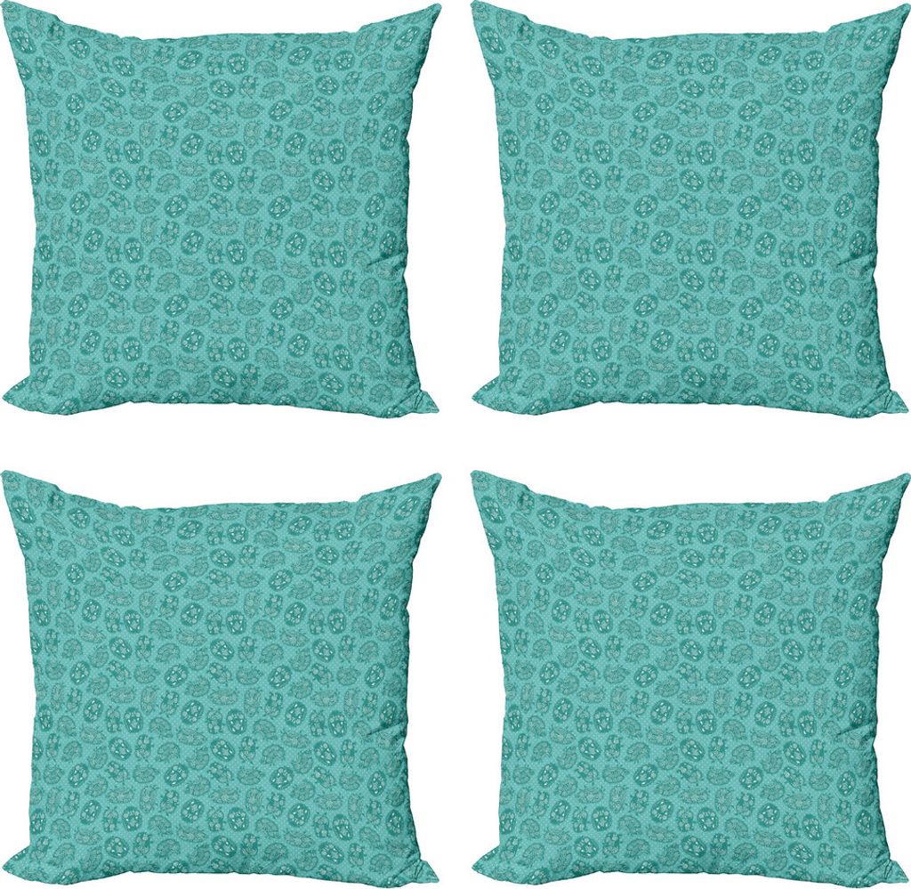 ABAKUHAUS Igel Kissenbezug Set (4 Stück), Aufwändige Tiere, Moderner Doppelseitiger Digitaldruck, 60 cm x 60 cm, Turquoise Teal