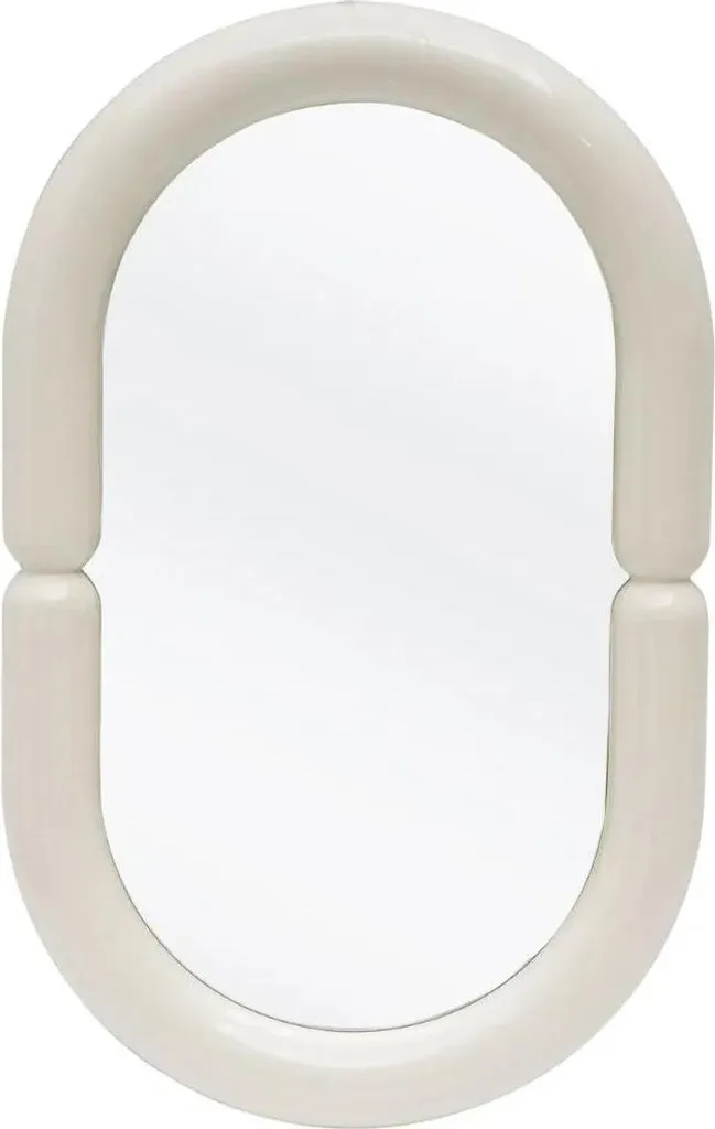 Grand miroir mural blanc 50x80cm style contemporain modèle POSTER bois