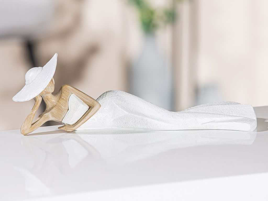 Gilde Figur, dámska soška, elegantná, umelá živica, biela, Obrázok produktu 