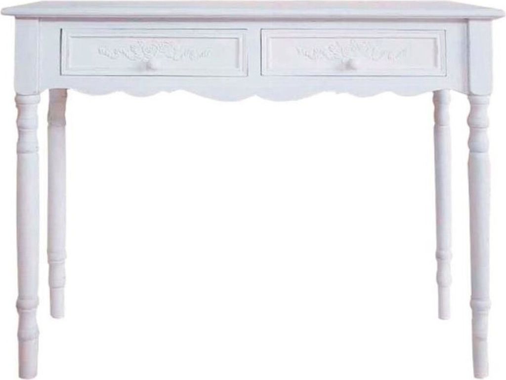 Casa Padrino Landhausstil Konsole Weiß 98 x 34 x H. 78 cm - Handgefertigter Landhausstil Konsolentisch