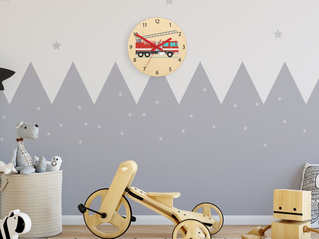 ModernClock, Wanduhr, Wanduhr für Kinder, Feuerwehr, stille Produktbild 4