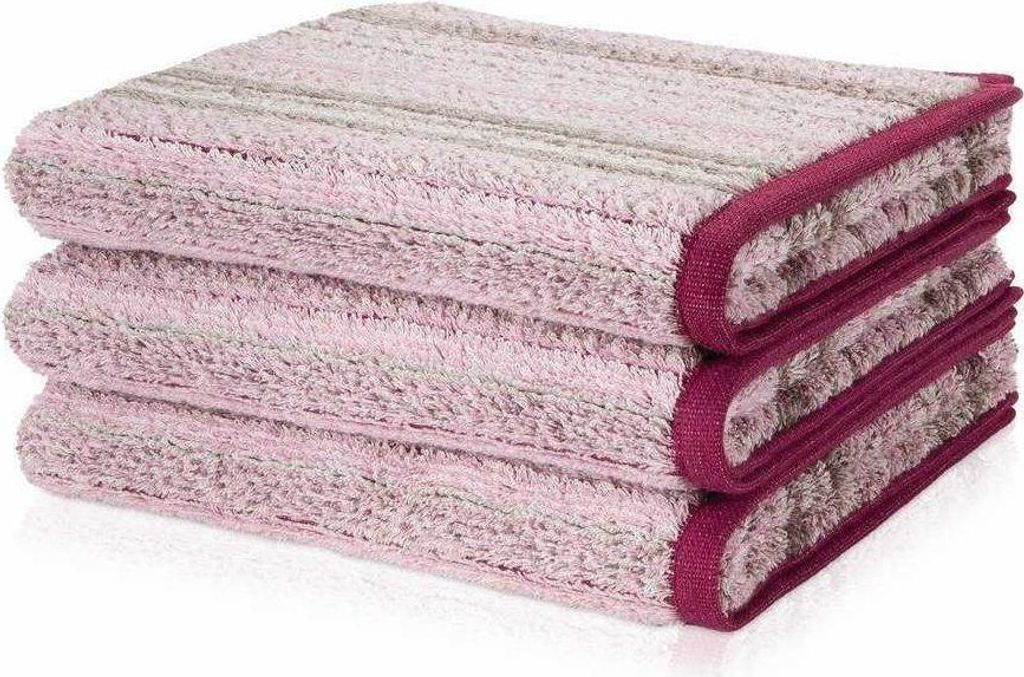 Möve Frottier Handtücher Edinburgh Baumwoll Streifen 100% Baumwolle Frotteetücher saugstark Besonders saugfähig 80x150 cm Magnolia