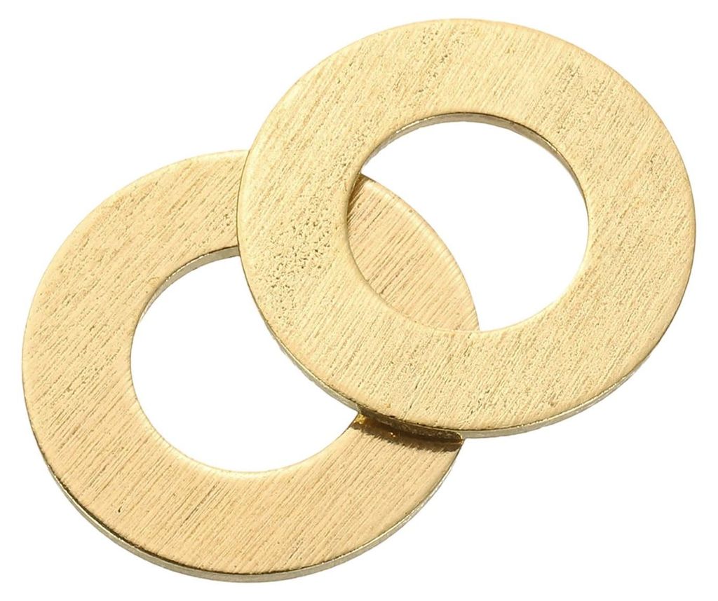 Set mit 15 Ringen, Sortiment M10 x 20 mm x 1 mm Messingringe, flache Sicherungsringe, Dichtungsringe, Metallringe für Schrauben, Bolzen und Muttern