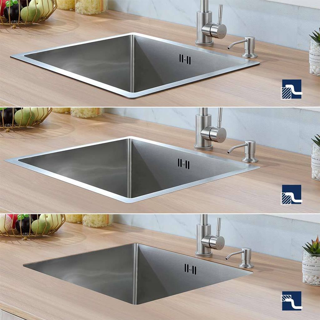 Auralum Spülbecken Edelstahl, Spüle Küche 1 becken 50x43 cm Produktbild 8