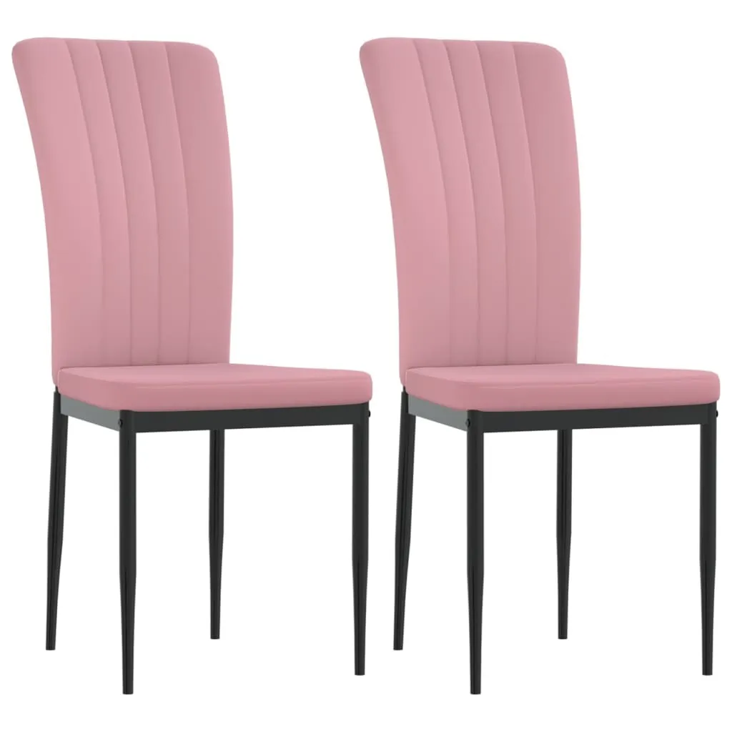Sedie Velluto Rosa 2 Pezzi per Sala da Pranzo | Eleganza Glamour