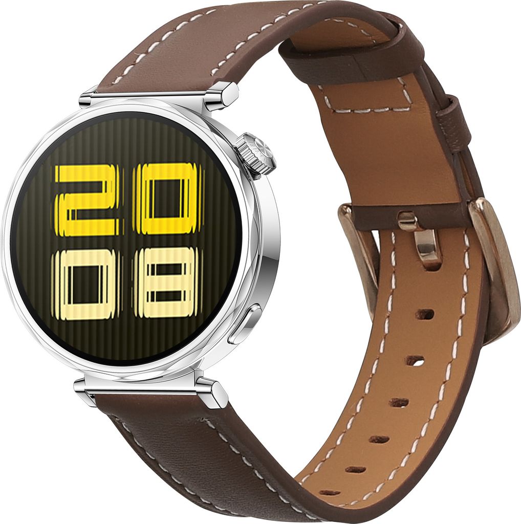 kwmobile Armband kompatibel mit Huawei Watch GT5 41mm / GT5 Pro 42mm / Watch GT4 41mm - Echtleder Fitnesstracker Sportarmband Band