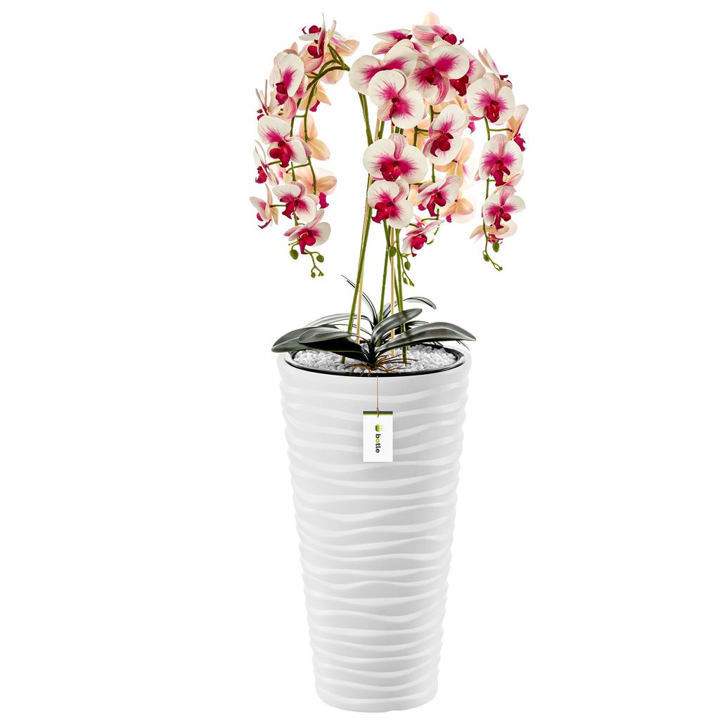 Volně stojící květináč Ø 35 cm V 62 cm Bílý květináč Dláto Obrázek produktu 