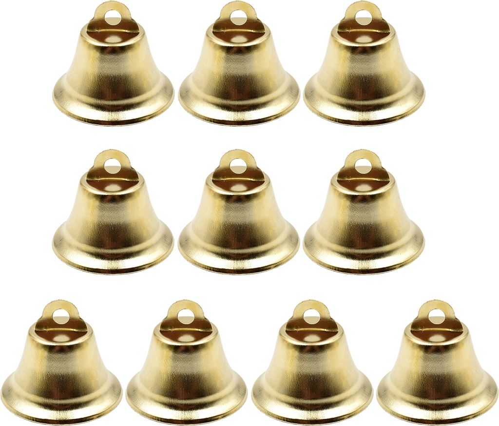 10 Teile / satz Hängende Glocke Exquisite Verarbeitung Klares Klingeln Metall Rustikale Weihnachtsglockendekoration für Zuhause - Golden