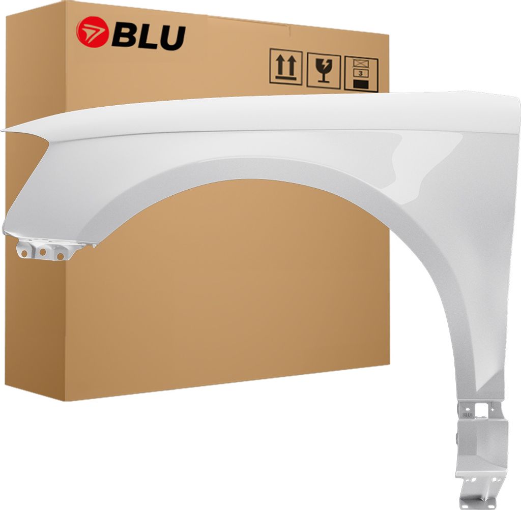 BLU Kotflügel Passend für Audi A3 8P II-generation LIFT LS9R Links Weiß GletscherWeiss | 2008-2012 | Vorderseite Vorne | Lackiert | Einbaufertig