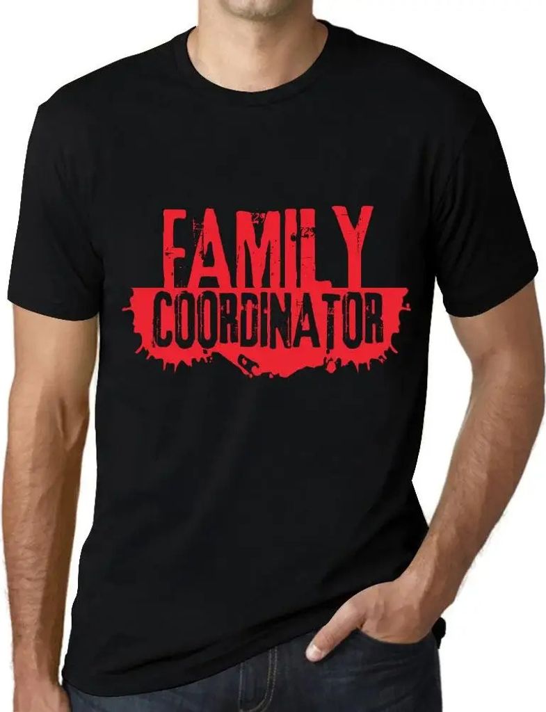 Herren Grafik T-Shirt Familienkoordinator – Family Coordinator – Öko-Verantwortlich Vintage Jahrgang Kurzarm Lustige Druck Geburtstag Geschenk...